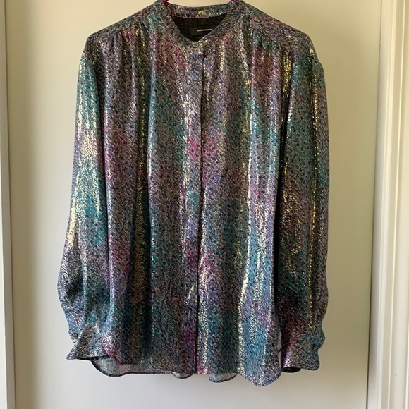Isabel Marant Iridescent-Effect Lurex Shirt 34 - Picture 7 of 16